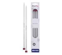 KnitPro Aiguilles à tricoter droites Nova métal 40 cm 6 mm argent