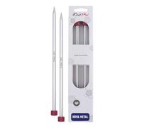 KnitPro Nova Aiguilles Droites en métal 40 cm, 8 mm, Argenté