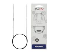 KnitPro Nova Aiguilles en métal nickelé, de 2,75 mm/80 cm (10326), Argent