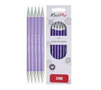 KnitPro Nova Aiguilles Tricoter Zing Double Extrémité, en Aluminium, Multicolore, 15 cm x 7,00 mm, Jeux de Cinq