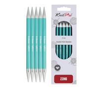 KnitPro Nova Aiguilles Tricoter Zing Double Extrémité, en Aluminium, Multicolore, 20 cm x 8 mm, Jeux de Cinq