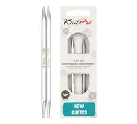 KnitPro Nova Cubics 5,5 mm Aiguilles circulaires spéciales interchangeables en Laiton Brillant, Silver