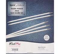 KnitPro Nova Cubics Aiguilles à Tricoter Double Pointe en Laiton Brillant 20 cm