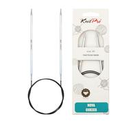 KnitPro Nova Cubics Aiguilles circulaires Fixes en Laiton Brillant 100 cm x 4 mm, Argent