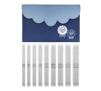 KnitPro Nova Deluxe Set d'aiguilles à double pointe - 9 x 15 cm, épingles à tricoter à double extrémité, lot de 5, pour débutants, professionnels et coffret cadeau, Silver