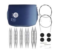 KnitPro Nova Kit d'aiguilles interchangeables - 5 paires d'épingles à tricoter circulaires de 13 cm avec accessoires Nova Chunky Set pour débutants, professionnels et coffret cadeau