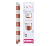 KnitPro SmartStix Jeu d'aiguilles en métal, Aluminium, Terre de Sienne, 20cm x 4mm