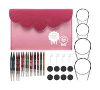 KnitPro Special Deluxe Kit d'aiguilles à tricoter interchangeables avec pointes coniques pour tous types de fil Vert 10 cm