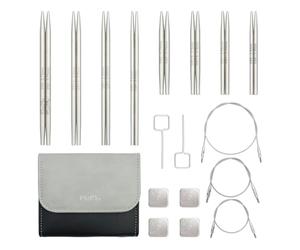 KnitPro Stelo Petite Lot de mini aiguilles interchangeables 5 cm et 7,5 cm 4 tailles US (0 à 2)