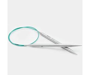 KNITPRO The Mindful Collection Aiguilles à tricoter circulaires en acier inoxydable Bleu sarcelle 3 mm 80 cm