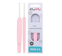 KnitPro Crochets Waves 2.0 – à embout simple – manche souple coloré – 2 mm