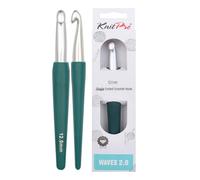 KnitPro Waves Crochets - Crochet de 12 mm, poignées souples ergonomiques, poignée en caoutchouc souple pour les mains arthritiques, aiguilles à crochet légères et confortables pour le tricot