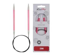 KnitPro Zing à Tricoter circulaires Fixes, Aluminium, Multicolore, 100 cm X 6,5 mm