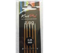 KnitPro KP47 Set de Goupilles de Tricotage Doubles Aluminium Or 25 x 0,5 x 4,8 cm