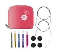 KnitPro Zing Kit d'aiguilles interchangeables - 5 paires d'épingles à tricoter circulaires de 10 cm avec accessoires Zing Starter Set, code couleur pour débutants, professionnels et coffret cadeau