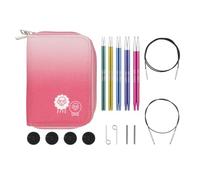 KnitPro Zing Kit d'aiguilles interchangeables - 5 paires d'épingles à tricoter circulaires de 13 cm avec accessoires Zing Starter Set, code couleur pour débutants, professionnels et coffret cadeau