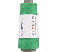 Knitsilk Cônes de fil en viscose pure soie, luxueux, polyvalent, parfait pour crochet, tricot, bijoux et projets de bricolage (8 plis - 140 m) (PCK (2, vert)