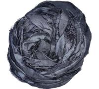 Knitsilk Fil à ruban de soie sari recyclée super volumineux - Idéal pour crochet, tricot et fabrication de bijoux - Texture durable et unique - 50 GMS-27 m - Gris anthracite
