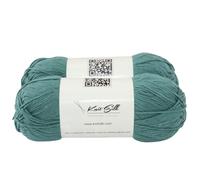Knitsilk Lot de 2 pelotes de fil à tricoter en coton doux - 100 % coton - 100 g (environ 180 m + m) - Léger - Pour tricot, crochet et loisirs créatifs - Vert foncé