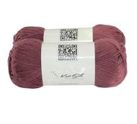 Knitsilk Lot de 2 pelotes de fil à tricoter en coton doux - 100 % coton - 100 g (environ 180 m + m) - Léger - Pour tricot, crochet et loisirs créatifs (marron)