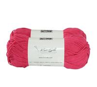 Knitsilk Lot de 2 pelotes de fil à tricoter en coton doux - 100 % coton - 100 g (environ 180 m + m) - Léger - Pour tricot, crochet et loisirs créatifs (rouge vif)