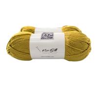 Knitsilk Lot de 2 pelotes de fil à tricoter en coton doux - 100 % coton - 100 g (environ 180 m + m) - Léger - Pour tricot, crochet et loisirs créatifs - Moutarde claire