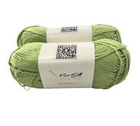 Knitsilk Lot de 2 pelotes de fil à tricoter en coton doux - 100 % coton - 100 g (environ 180 m + m) - Léger - Pour tricot, crochet et loisirs créatifs (vert pista)