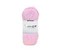 Knitsilk Lot de 2 pelotes de fil à tricoter en coton doux - 100 % coton - 100 g (environ 180 m + m) - Léger - Pour tricot, crochet et loisirs créatifs (rose layette)