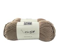 Knitsilk Lot de 2 pelotes de fil à tricoter en coton doux - 100 % coton - 100 g (environ 180 m + m) - Léger - Pour tricot, crochet et loisirs créatifs (crème clair)