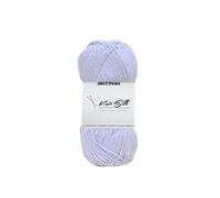Knitsilk Lot de 2 pelotes de fil à tricoter en coton doux - 100 % coton - 100 g (environ 180 m + m) - Léger - Pour tricot, crochet et loisirs créatifs (gris argenté)