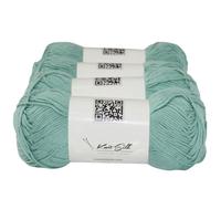Knitsilk Lot de 4 pelotes de fil à tricoter en coton doux - 100 % coton - 4 x 100 g (environ 180 m et plus) - Légers, pour tricot, crochet et loisirs créatifs (vert menthe)