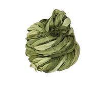 Knitsilk-Rubans de soie sari épais recyclés, ombre | 50 g/m², 27,5 m environ | Ruban de soie doupion | Rubans de soie taffetas, Olive Ombre, Pack of 1