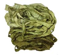 Knitsilk-Rubans de soie sari épais recyclés, ombre | 50 g/m², 27,5 m environ | Ruban de soie doupion | Rubans de soie taffetas, Olive Ombre, Pack of 2