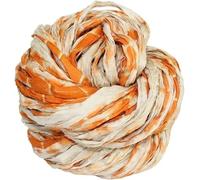 Knitsilk Shibori Sari Lot de 3 rubans en soie Recycled Yarn-Plum | Best for Crochet, Knitting, and Jewelry Making | Durable and Unique Texture Ribbon Yarn | 50 GMS-30 Yards-Orange