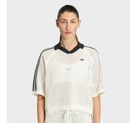 Adidas Originals – Polo Knitted Crochet – Manches courtes, Blanc – Femme XS
