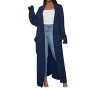 Knitted Fall Ladies Cardigan Sweaters for Women Loose Open Front Autumn Button Down Solid Color Cable Knit Long Warm