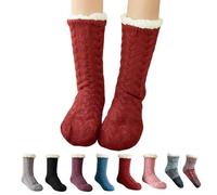 Knitted Ultra-thick Slipper Socks - Plush, Warm, Non-slip Sole for Comfort, Perfect for Indoor Use, Gift for Men & Women (D)