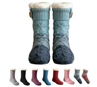 Knitted Ultra-thick Slipper Socks - Plush, Warm, Non-slip Sole for Comfort, Perfect for Indoor Use, Gift for Men & Women (B)