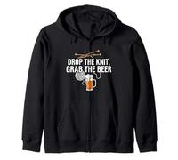 Knitter Craft Beer Drinker Drop The Knit Grab The Beer Sweat à Capuche