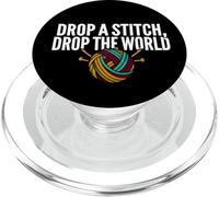 Knitter Humor Drop A Stitch Drop The World PopSockets PopGrip pour MagSafe