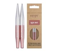 Knitter's Pride Rosemist Mini pointe interchangeable 5,00 mm, longueur 5 cm, argent/rose - 1 unité