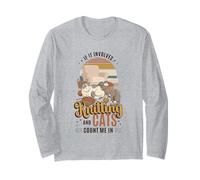 Knitting and Cats Count Me in Funny Cat Lover Manche Longue