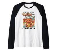 Knitting and Cats Count Me in Funny Cat Lover Manche Raglan