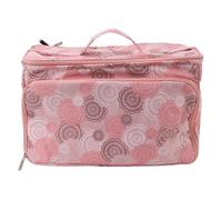 Knitting Bag Pink Oxford Cloth, DIY Multifunctional Portable Crochet Holder Bag with Dividers, Large Capacity Yarn Storage Organizer for Knitting Sewing Supplies, Waterproof and D