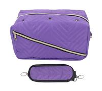 Knitting Bag Yarn Storage Organizer Crochet Travel Bag with Adjustable Shoulder Strap Grommets Large Capacity Oxford Cloth Handicraft Projects Crochet Enthusiasts (Purple)