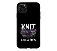 Knitting Crafter Knit Like A Boss Heavy Metals Skull Coque pour iPhone 11 Pro Max