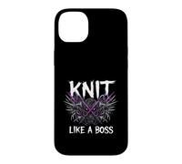 Knitting Crafter Knit Like A Boss Heavy Metals Skull Coque pour iPhone 14 Plus
