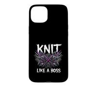 Knitting Crafter Knit Like A Boss Heavy Metals Skull Coque pour iPhone 15 Plus