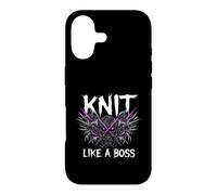 Knitting Crafter Knit Like A Boss Heavy Metals Skull Coque pour iPhone 17
