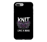 Knitting Crafter Knit Like A Boss Heavy Metals Skull Coque pour iPhone 7 Plus/8 Plus
